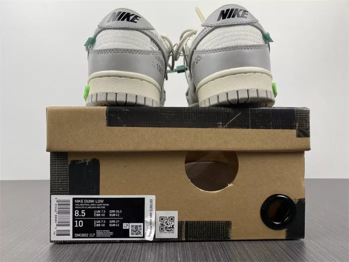 Bmlin Nike Dunk Low Off-White Lot 42 DM1602-117 0118