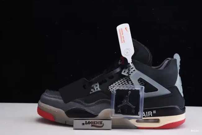 Bmlin shoes x Jordan Off White Air 4 Retro CV9388-001 Bred 0210