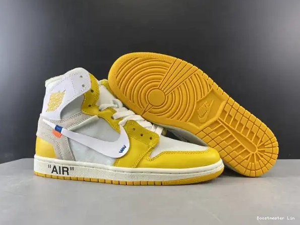 Bmlin shoes NRG Air x Powder Jordan Yellow-Cone 1 White AQ0818-149 Off-White Dark 0223