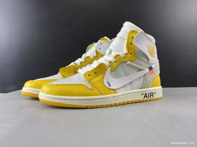 Bmlin shoes NRG Air x Powder Jordan Yellow-Cone 1 White AQ0818-149 Off-White Dark 0223