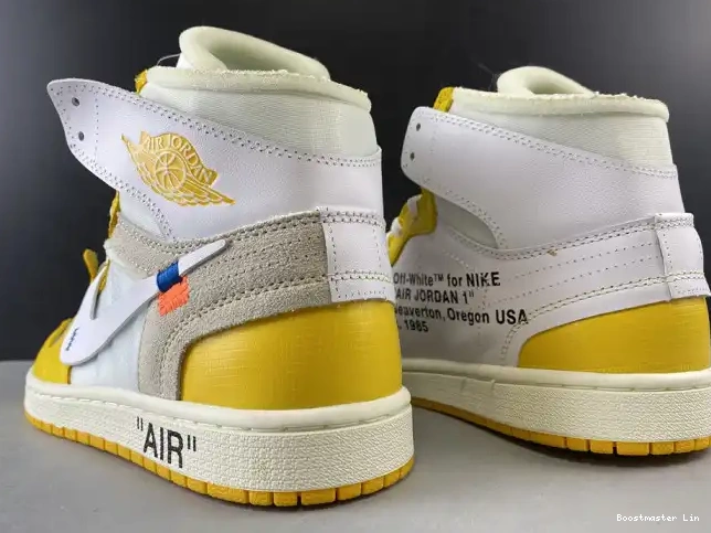 Bmlin shoes NRG Air x Powder Jordan Yellow-Cone 1 White AQ0818-149 Off-White Dark 0223