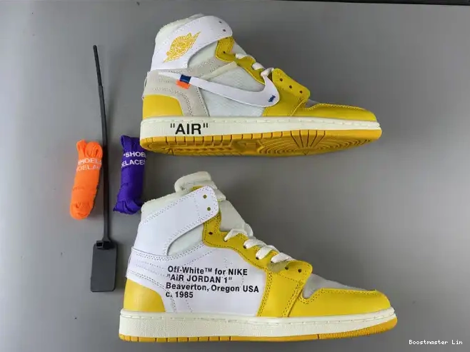 Bmlin shoes NRG Air x Powder Jordan Yellow-Cone 1 White AQ0818-149 Off-White Dark 0223