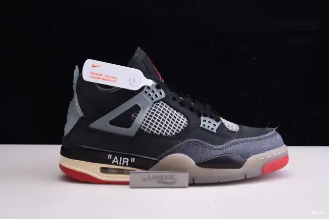 Bmlin shoes x Jordan Off White Air 4 Retro CV9388-001 Bred 0210